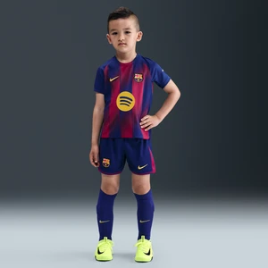 Zdjęcie produktu Trzyczęściowy strój piłkarski dla małych dzieci Nike FC Barcelona Stadium 2025/26 (wersja domowa) – replika - Niebieski