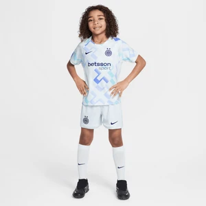 Trzyczęściowy strój piłkarski dla małych dzieci Nike Inter Mediolan Stadium 2025/26 (wersja wyjazdowa) – replika - Niebieski