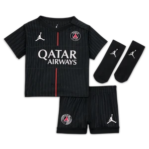 Trzyczęściowy strój piłkarski dla niemowląt i maluchów Jordan Paris Saint-Germain Stadium 2025/26 (wersja czwarta) – replika - Czerń
