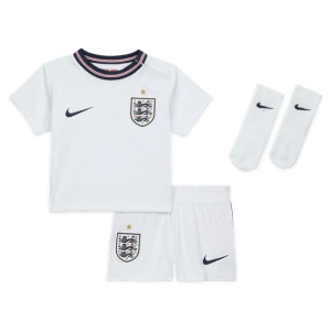 Trzyczęściowy strój piłkarski dla niemowląt i maluchów Nike Anglia Stadium 2026 (wersja domowa) – replika - Biel