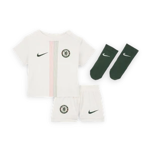 Trzyczęściowy strój piłkarski dla niemowląt i maluchów Nike Chelsea F.C. Stadium 2025/26 (wersja wyjazdowa) – replika - Szary