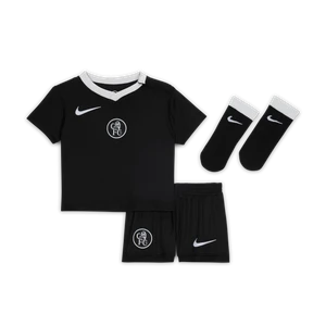 Trzyczęściowy strój piłkarski dla niemowląt i maluchów Nike Total 90 Chelsea F.C. 2025/26 (wersja trzecia) – replika - Czerń