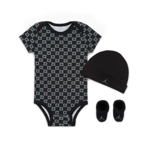 Trzyczęściowy zestaw dla niemowląt (0–9 M) Jordan Monogram - Czerń