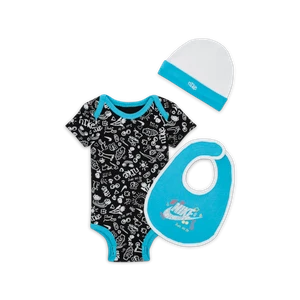 Trzyczęściowy zestaw z body dla niemowląt Nike „Just Doodle It” 3-Piece Boxed Set - Niebieski