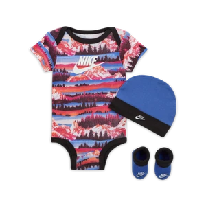 Trzyczęściowy zestaw z body dla niemowląt w pudełku Nike Snow Day - Fiolet