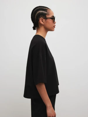 Tshirt typu oversize w kolorze BLACK - GALAXY-M/L Marsala
