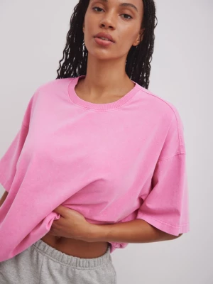 Tshirt typu oversize w kolorze FADED PINK - THORNE-M/L Marsala