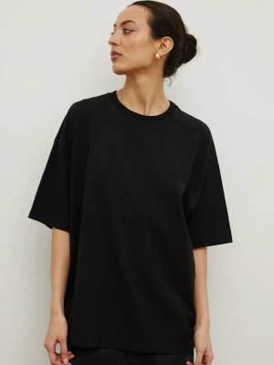 Tshirt z HAFTEM w kolorze BLACK - ALLURE -S/M Marsala