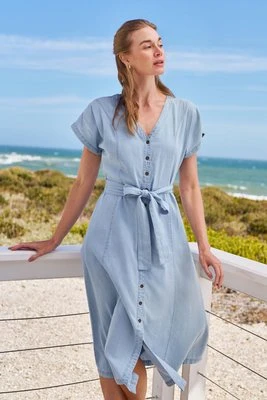 Tulum sukienka damska jeans - Blue Mountain Warehouse