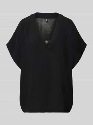 Tunika o kroju loose fit z czystej wiskozy Model 'DOUBLE B' Boss Czarny