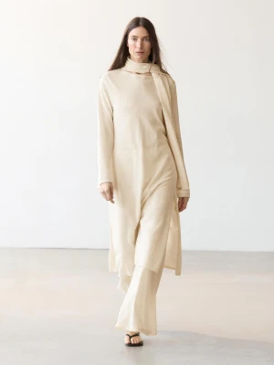 Tunika O Luźnym Kroju, Total Look - Waniliowy - - Massimo Dutti - Kobieta