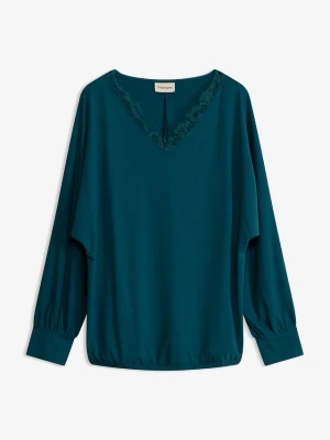 Tunika T-shirtowa z nietoperzowymi rękawami, z wiskozy BonPrix niebieski