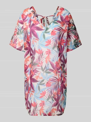 Tunika z dekoltem w serek we wzór na całej powierzchni Lascana