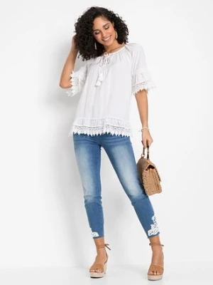 Tunika z koronką z miękkiej wiskozy bonprix