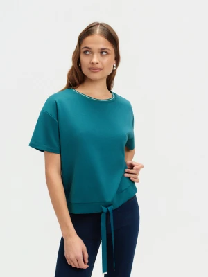 Zdjęcie produktu Turkusowa bluza krótki rękaw TOP SECRET Turkusowy