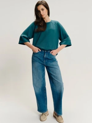 Turkusowa bluza z rękawem 3/4 Greenpoint