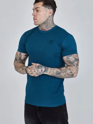 Turkusowa koszulka męska roll sleeve SikSilk