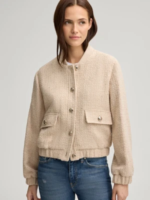 Tweedowa kurtka o fasonie bluzonu w kolorze beżowym Joop