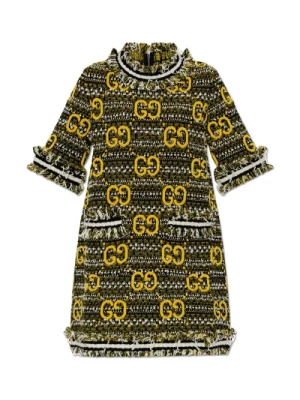 Tweedowa Mini Sukienka z Monogramem Gucci