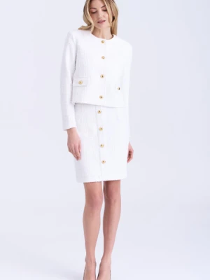 Tweedowa spódnica mini, biała Greenpoint