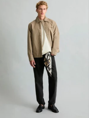 Twill overshirt regular Marc O'Polo hnědá