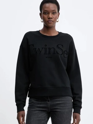 Twinset bluza bawełniana damska kolor czarny z nadrukiem 252TT2330