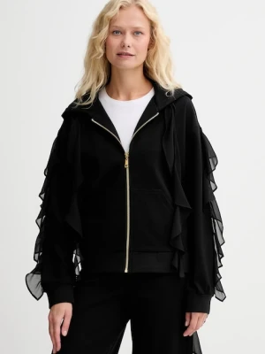 Twinset bluza damska kolor czarny z kapturem gładka 252LI2NBB