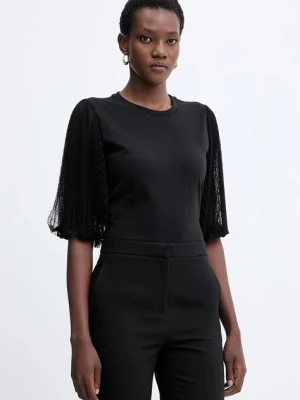 Twinset bluzka bawełniana damska kolor czarny gładka 252TT2310