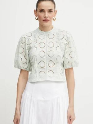 Twinset bluzka bawełniana damska kolor zielony wzorzysta 251TT2366