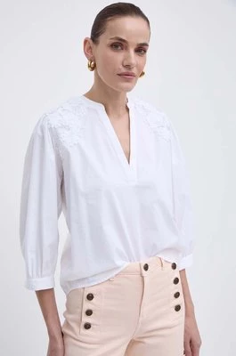 Twinset bluzka damska kolor biały z aplikacją