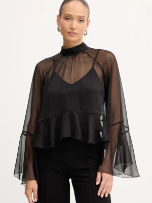 Twinset bluzka damska kolor czarny gładka 252AT2213