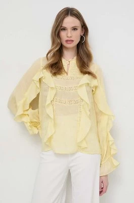 Twinset bluzka damska kolor żółty gładka