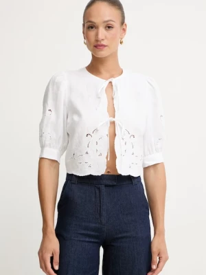 Twinset bluzka damska z lnem