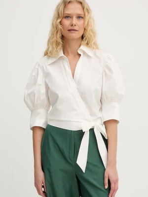 Twinset bluzka kopertowa damska bawełniana z elastanem