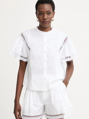 Twinset bluzka z falbanką damska bawełniana