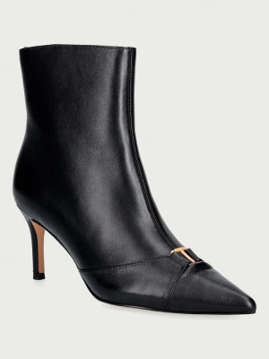 Twinset botki damskie skórzane czarny