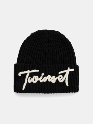 Twinset czapka kolor czarny 252TO5180