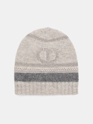 Twinset czapka z wełną kolor szary 252TO5591