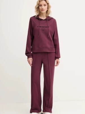 Twinset dres bawełniany damski kolor bordowy 252TP2681