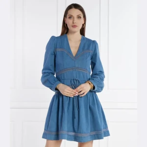 TWINSET Jeansowa sukienka z paskiem