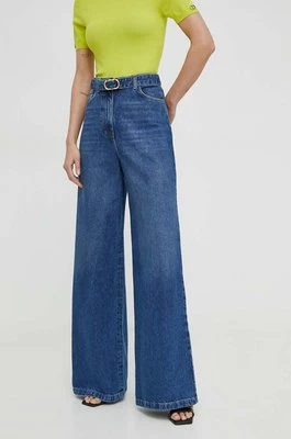Twinset jeansy damskie kolor niebieski