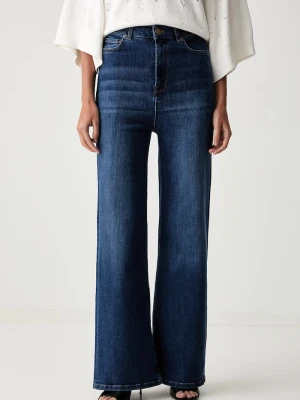 Twinset jeansy straight damskie niebieski