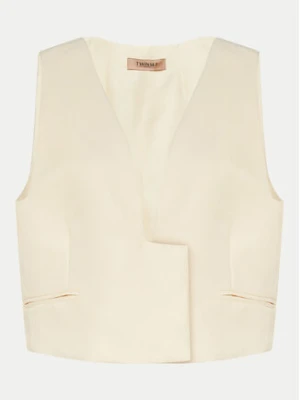 TWINSET Kamizelka 241TT2100 Écru Slim Fit