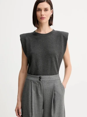 Twinset kamizelka damski kolor szary lekki 252TF3031