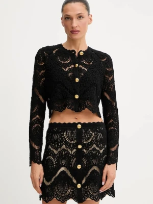 Twinset kardigan bawełniany damski kolor czarny lekki 251TS3090