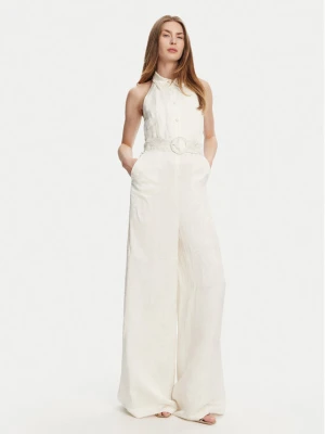 TWINSET Kombinezon 251TT2170 Écru Wide Leg Kremowy