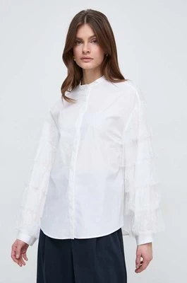 Twinset koszula bawełniana damska kolor biały relaxed