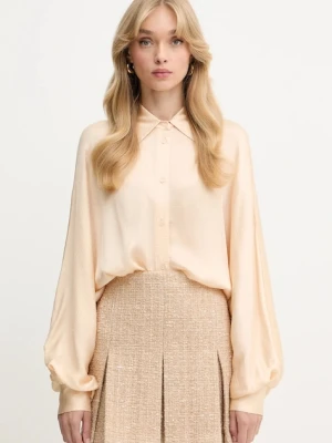 Twinset koszula damska kolor beżowy relaxed z kołnierzykiem klasycznym 252TP2362