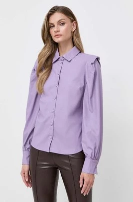 Twinset koszula damska kolor fioletowy regular z kołnierzykiem klasycznym