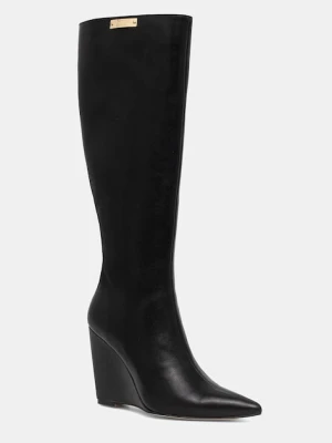 Twinset kozaki damskie kolor czarny na koturnie 252TGT210